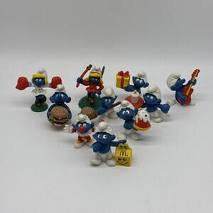 Vintage Smurfs Figurines McDonalds Happy Meal Toys 1990s Peyo Complete Set 10